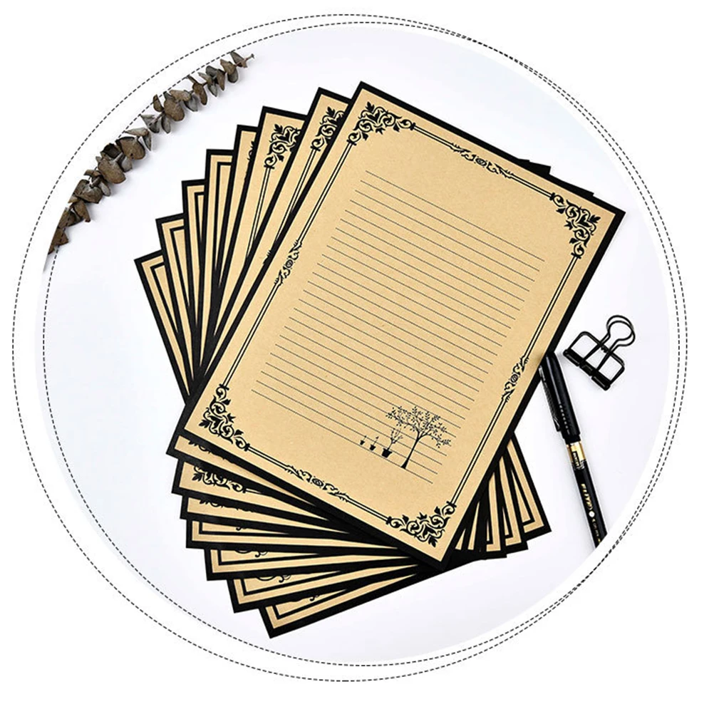 

96Pcs Beautiful Vintage Kraft Stationery Paper Retro Writing Paper for Friendship Letters