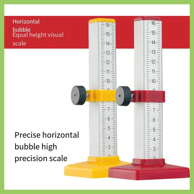 

2 шт., деревообрабатывающая линейка равной высоты, позиционирующая линейка с горизонтальным высотом, двухсторонняя шкала, специальный инструмент для плитки