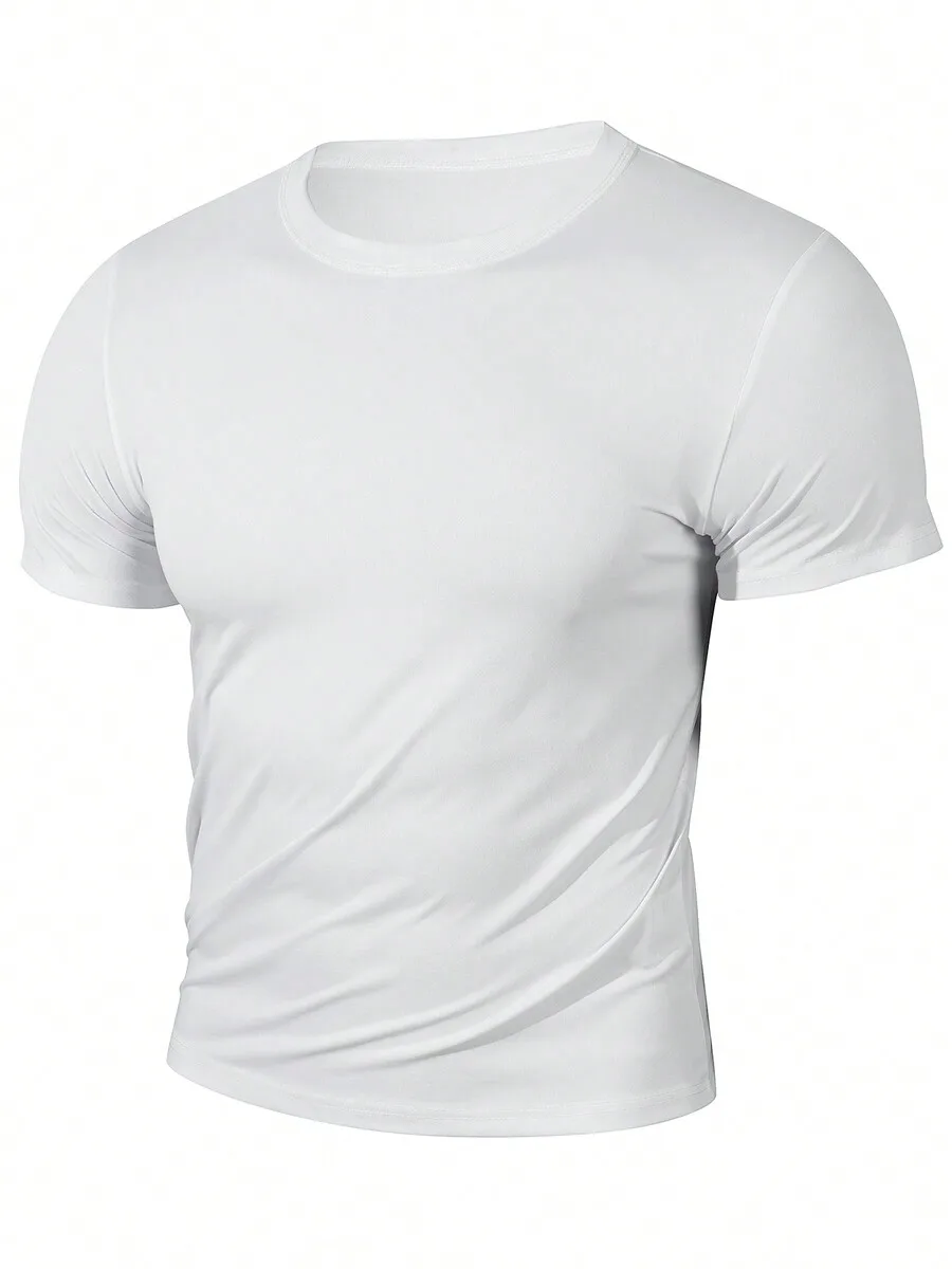 Men's 3-Piece Sports T-Shirt, Men's Functional Shirt, Quick-Drying Breathable Training Shirt, Fitness Running Shirt, Summer