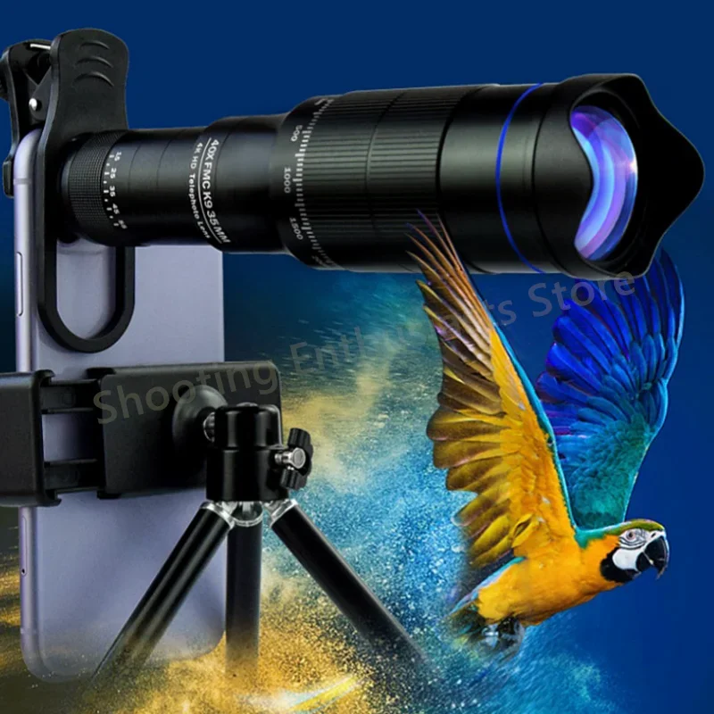 40X High-definition Astronomical Professional Monocular Telescope with Remote Zoom for Outdoor Hunting Camping and Tourism