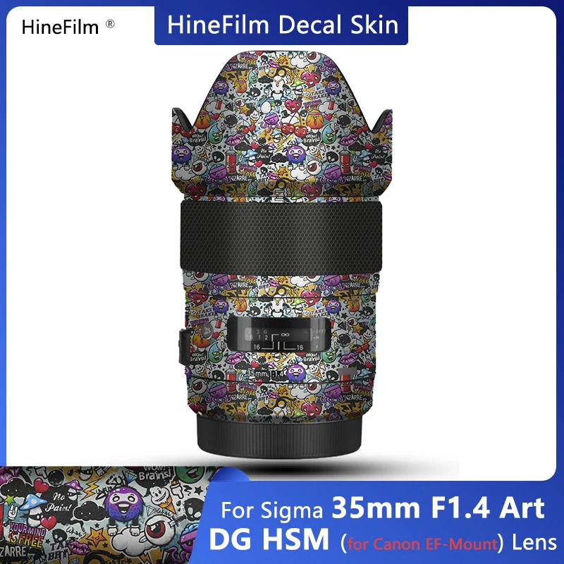 Sigma 35-1.4 EF Mount Lens Decal Skins for Sigma 35mm f1.4 DG HSM Art for Canon Lens Premium Sticker 35 F1.4 Lens Wrap Cover