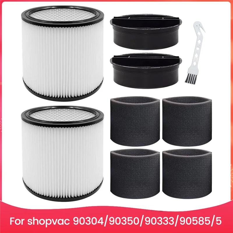 AC39-Filtro di ricambio 90304, 90585 Manicotto in schiuma adatto per Shopvac 90304, 90350, 90333, aspirapolvere asciutti e bagnati da 5 galloni
