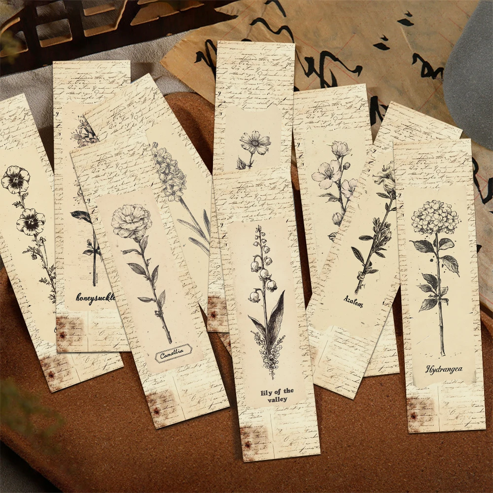 

30pcs Personalized Birth Flower Bookmarks Reading Pages Books Labeled Students Stationary Supplies DIY Aesthetic Bookmarks