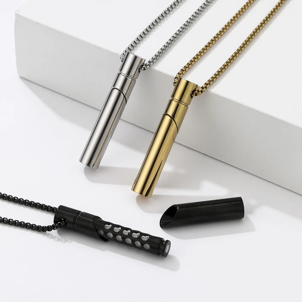 Aroma Quit Inhaler Stick Breathing Necklace Set Stress Relief Calming Essential Oil Refill Pads for Mindfulness Meditation Gift