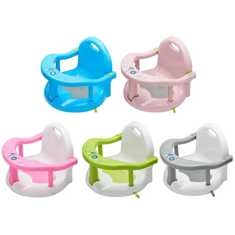 Foldable baby bathtub seat Soft Mat Non-slip baby bath seat bathtub stool with Suction Cups for babies aged 6-18 months