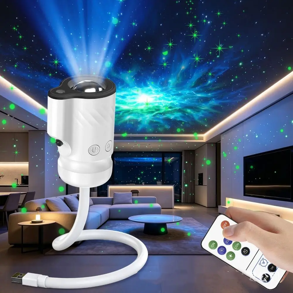 Adjustable Brightness Star Projector Lights Large Range Multiple Scenes LED USB Projector Light HD Image Flexible Neck