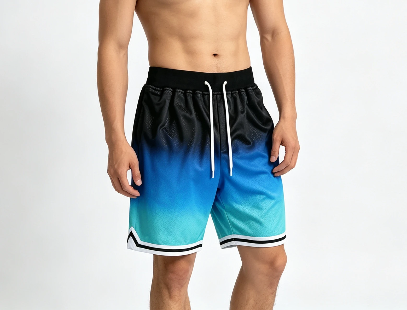 Men Women Quick Drying Breathable Color Gradient Pattern Print Shorts Summer Street Beach Casual Trend Thin Vacation Shorts