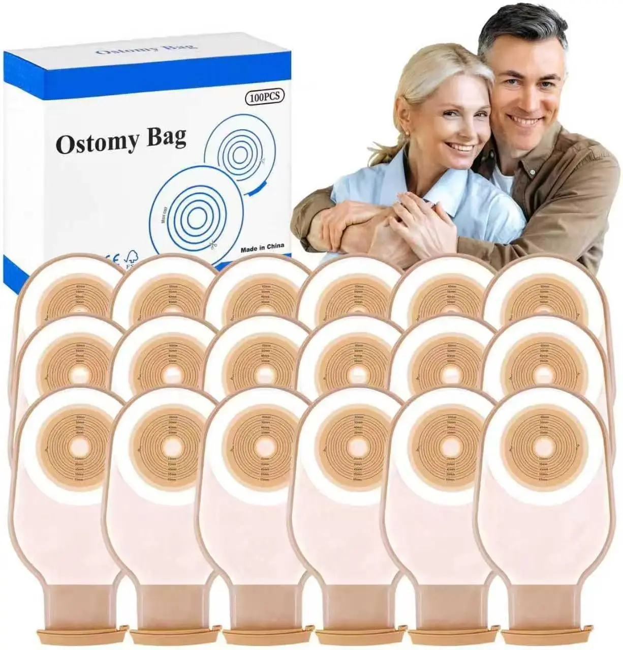 One Piece Sealable Ostomy Bag Custom Cut Design Gastrointestinal Disorder Daily Nursing Comfortable Skin Friendly Body Care Tool