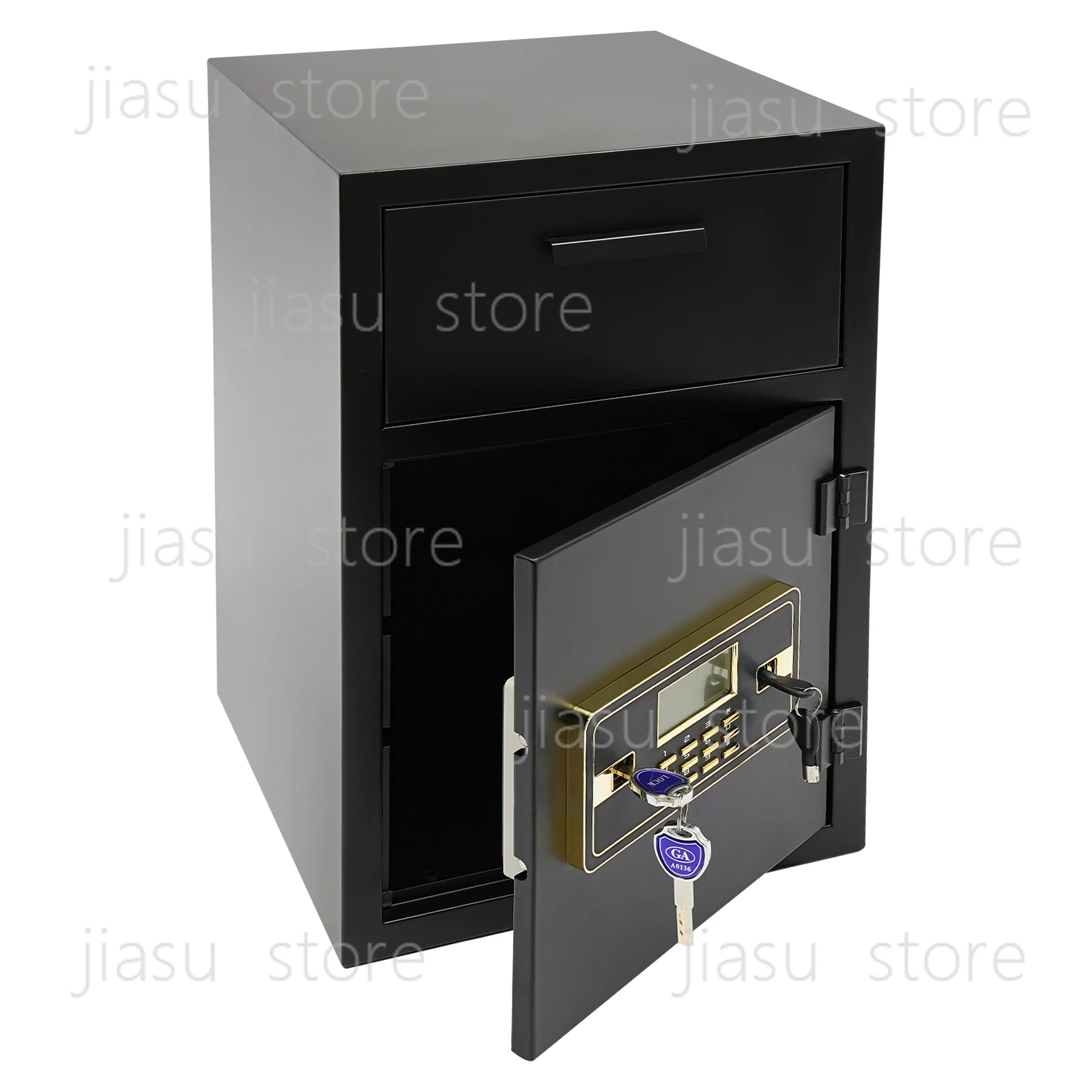 

Бизнес-сейф с противоугонным замком, системой сигнализации, стальной конструкцией, возможностью крепления на стену/пол для безопасного хранения