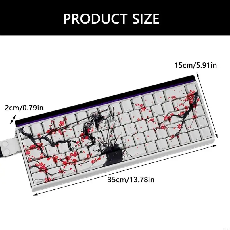 C90F 60% 68% Mechanische Tastaturschlüsselkaps PBT Plum Blossom Art ANSI ISOS kompatibel
