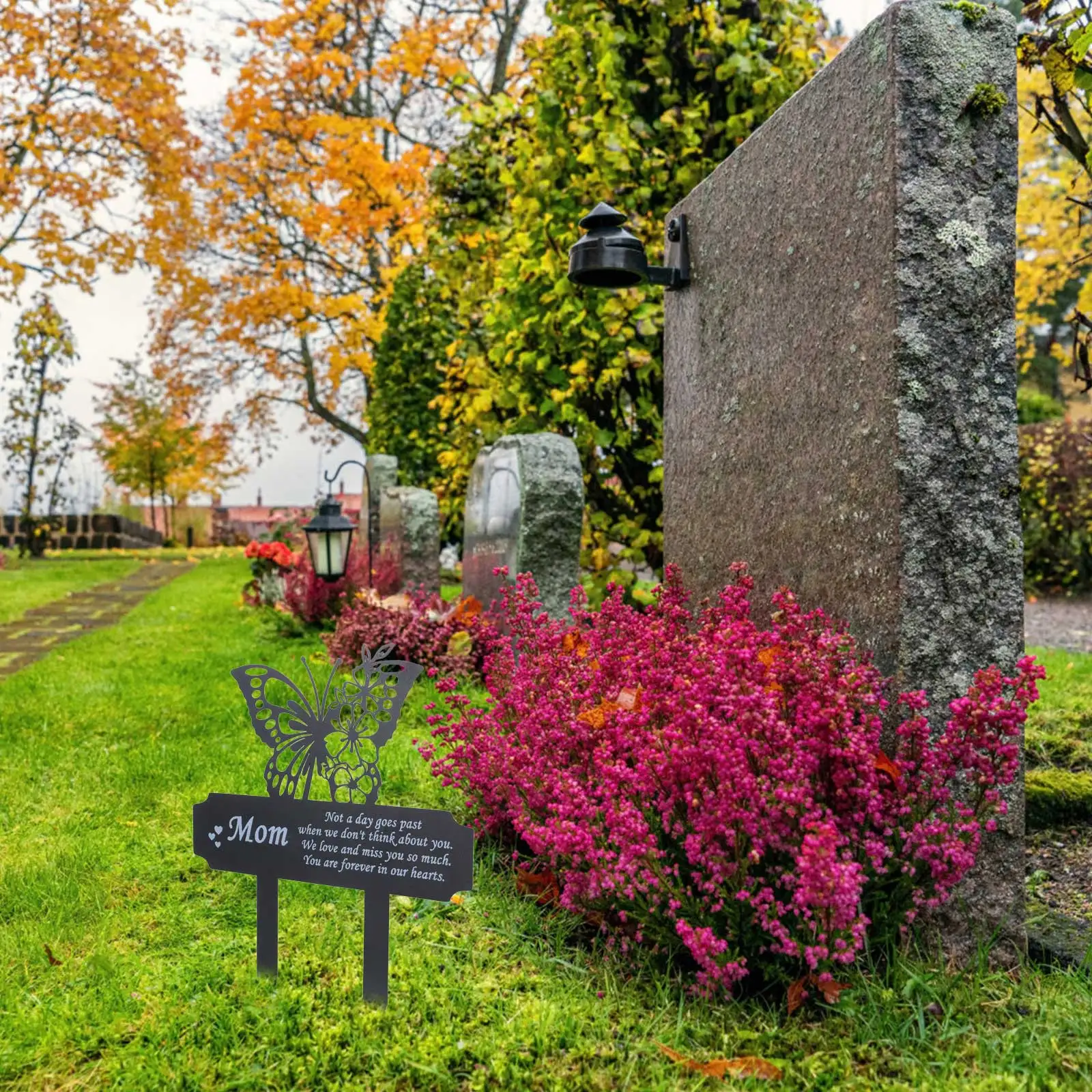 

Butterfly Memorial Stake Outdoor Metal Grave Marker Waterproof Cemetery Decoration Memorial Tribute for Mom Garden