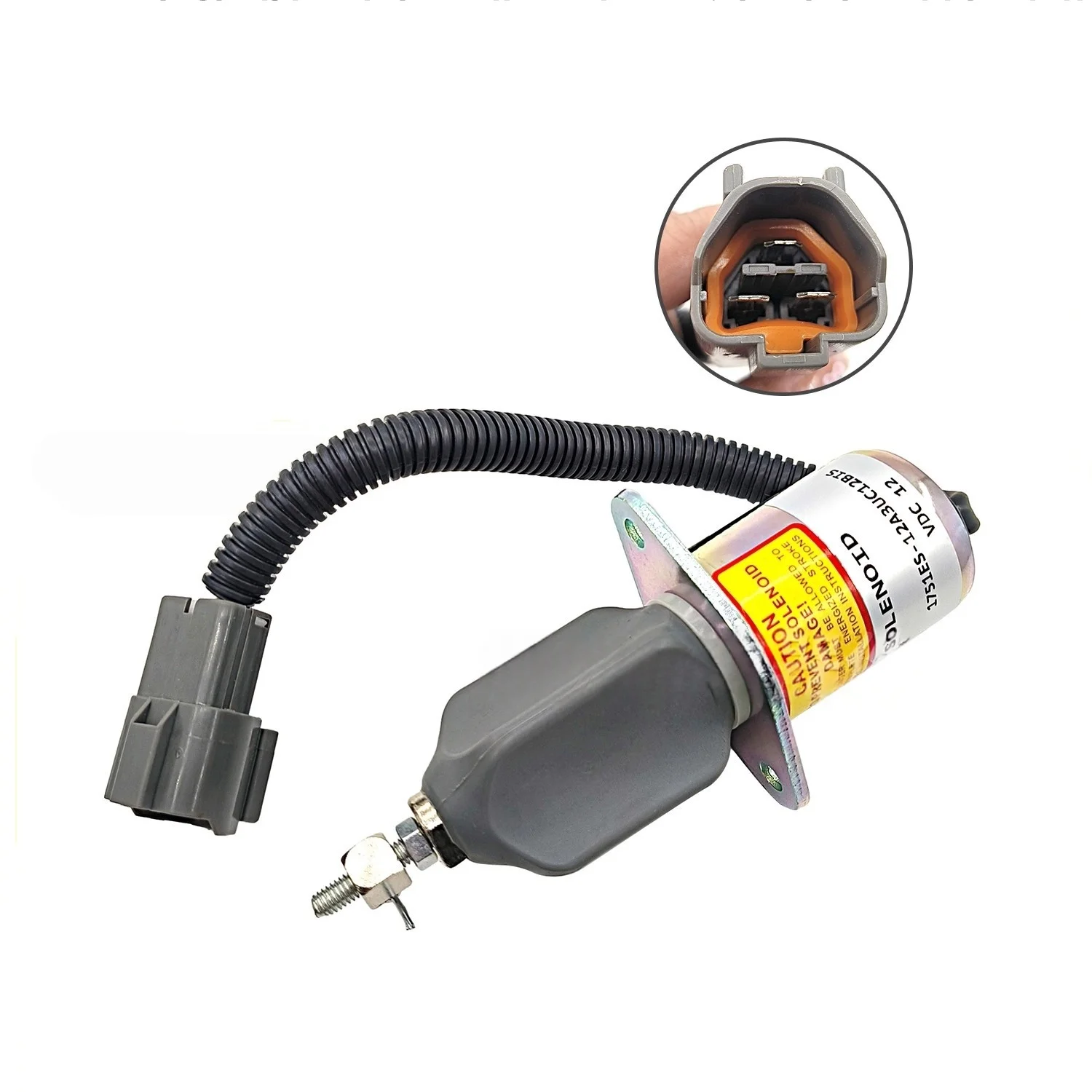 

1751ES-12A3UC12BIS shut off switch solenoid valve 12V Sumitomo 75 excavator Yanmar 4TNE94 4TNE98 engine