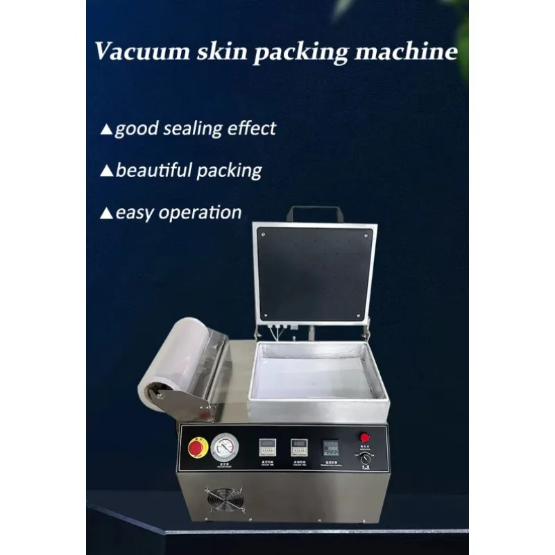 Commercial Vacuum Skin Packaging Machine For Meat Fish Seafood Tray Food Vacuum Sealer Flat Skin Packaging Equipment Industrial
