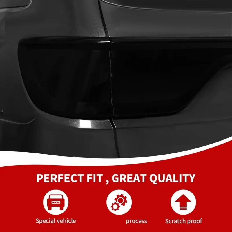 ABTD-For Dodge Durango 2014-2024 Tail Light Lamp Cover Guard Trim Decoration In Smoked Black Exterior Accessories