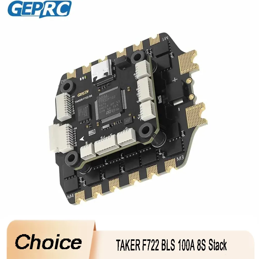 

GEPRC TAKER F722 BLS Stack — 100A 8S, контроллер полета F722 и ESC Combo, для большого дрона FPV, мощные аксессуары для радиоуправления, Integr