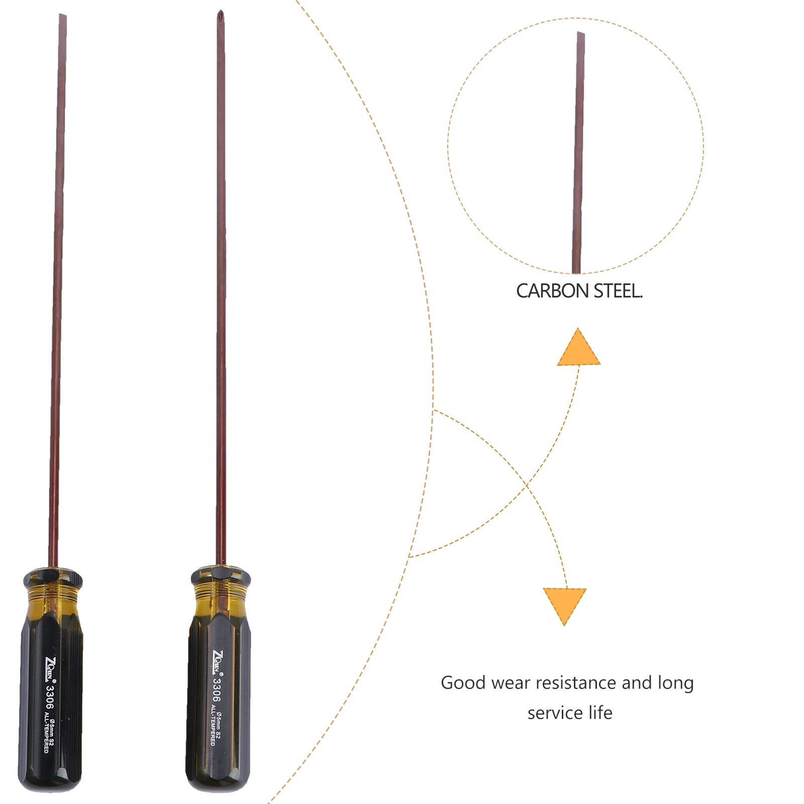 

2pcs Slotted Flathead Screwdriver Magnetic Ratchet Expansion Tool Durable Home Repair Hardware Maintenance Manual