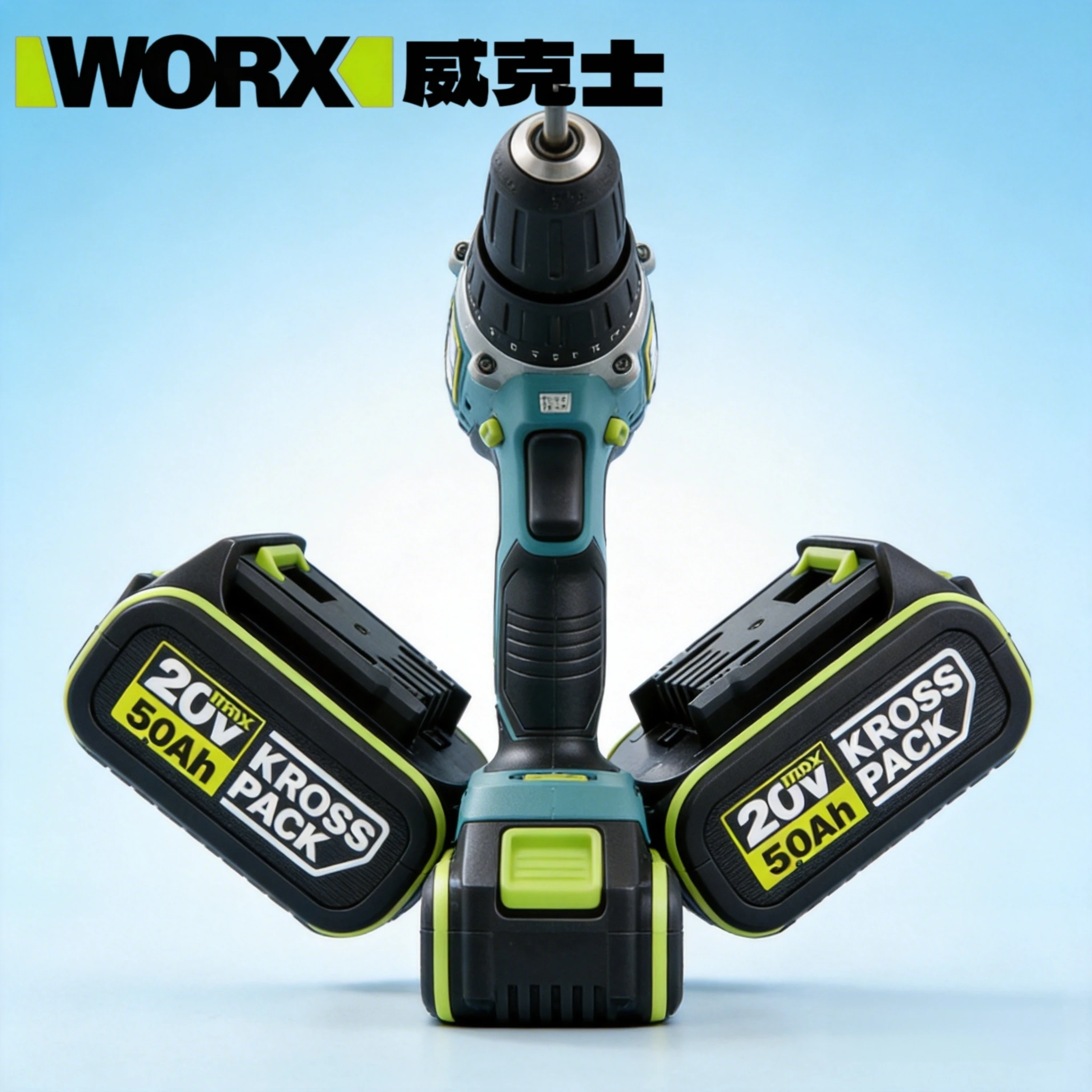 100% NEW WORX Green Battery 20V 6.0 Ah/5.0 Ah/4.0Ah Li-ion Battery Charger Suitable for Worx ROCKWELL Products Power Tools...