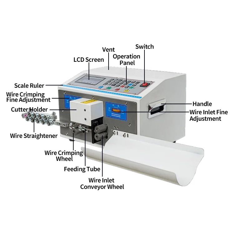 JB-500m Fully Automatic High Efficiency Double Cable Conductor Peeler 3mm Max Diameter Two Electric Wires Cutting Stripping