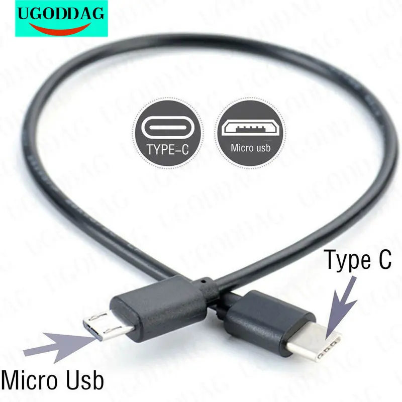 Type C Usb-C To Micro Usb Male Sync Charge Otg Charger Cable Cord Adapter For Xiaomi Huawei Mobile Phone Usbc Cable