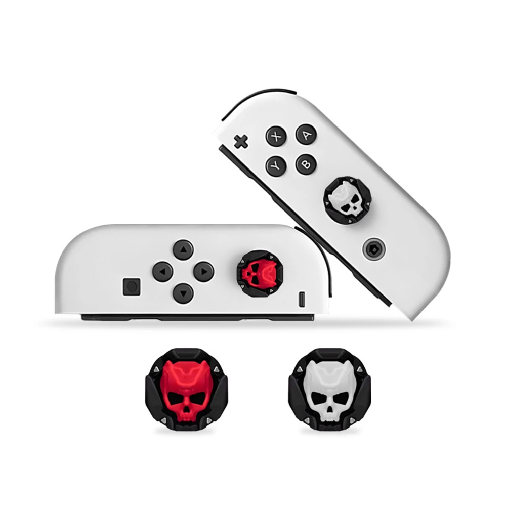 4 Uds. Tapas de agarre de pulgar de silicona con calavera fresca compatibles con Nintendo Switch 2/Switch OLED/Switch Lite/Switch Joystick Cover