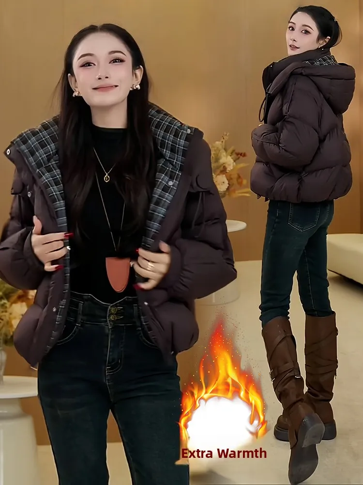 Damska kurtka puchowa z bawełny Jaet Thiened, codzienna, luźna, uniwersalna, zimowa, nowa, elegancka, wysokiej jakości, bawełniana odzież, ciepła, ze stójką.