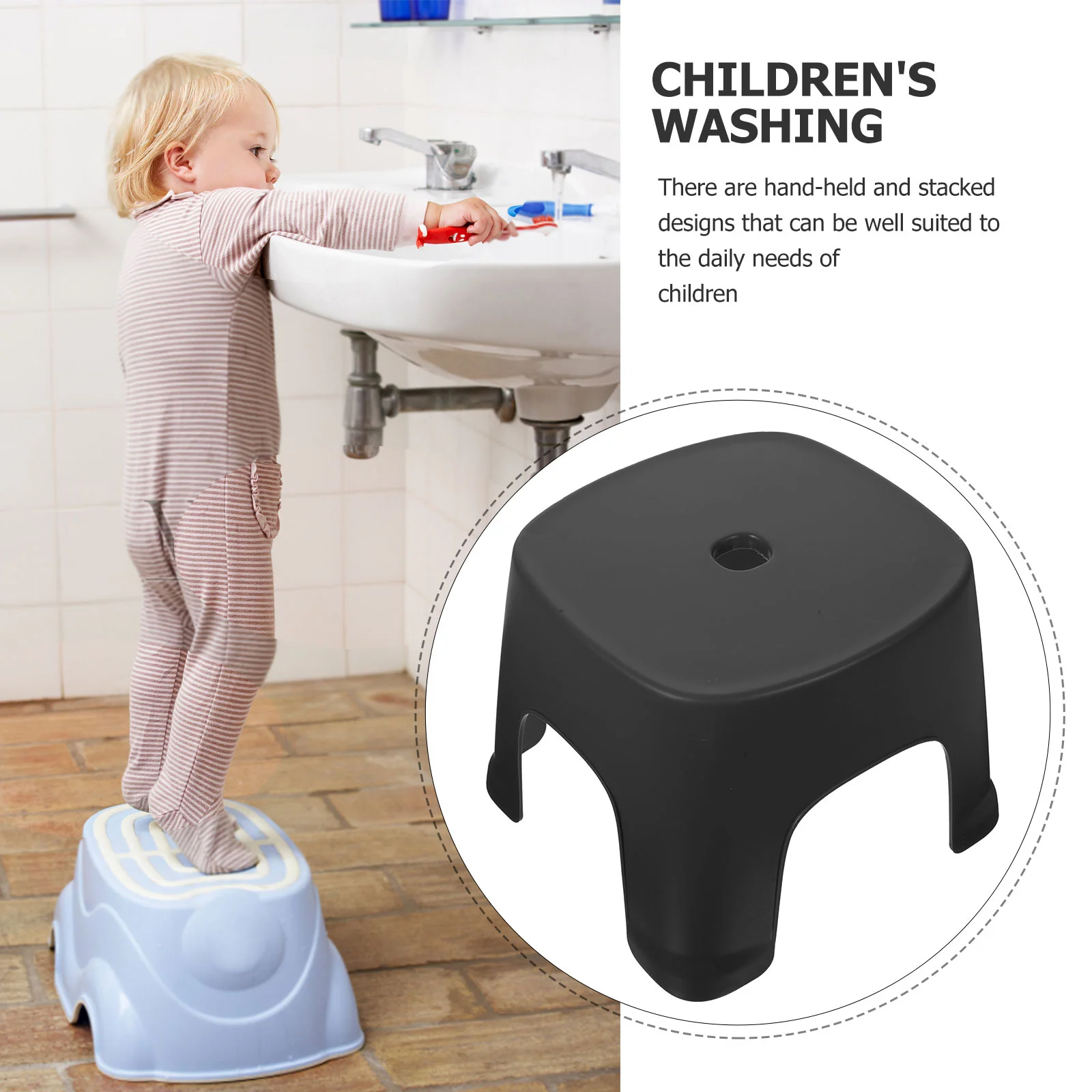 Taburete bajo para niños, escalones portátiles para baño, pies de Pvc, pies individuales para inodoro de bebé para adultos