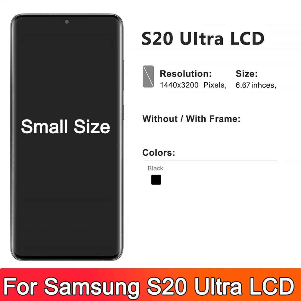 Imagem -02 - Conjunto de Tela Amoled S20 Ultra para Samsung Galaxy S20 Ultra 5g G988 G988u Display Lcd Tela de Toque Digital com Moldura Novo