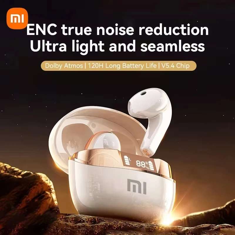 XIAOMI Q13 Bluetooth 5.4 Earphones ENC Noise Reduction Earbuds TWS Gaming Sport Headest with LED Digital Display with Mic