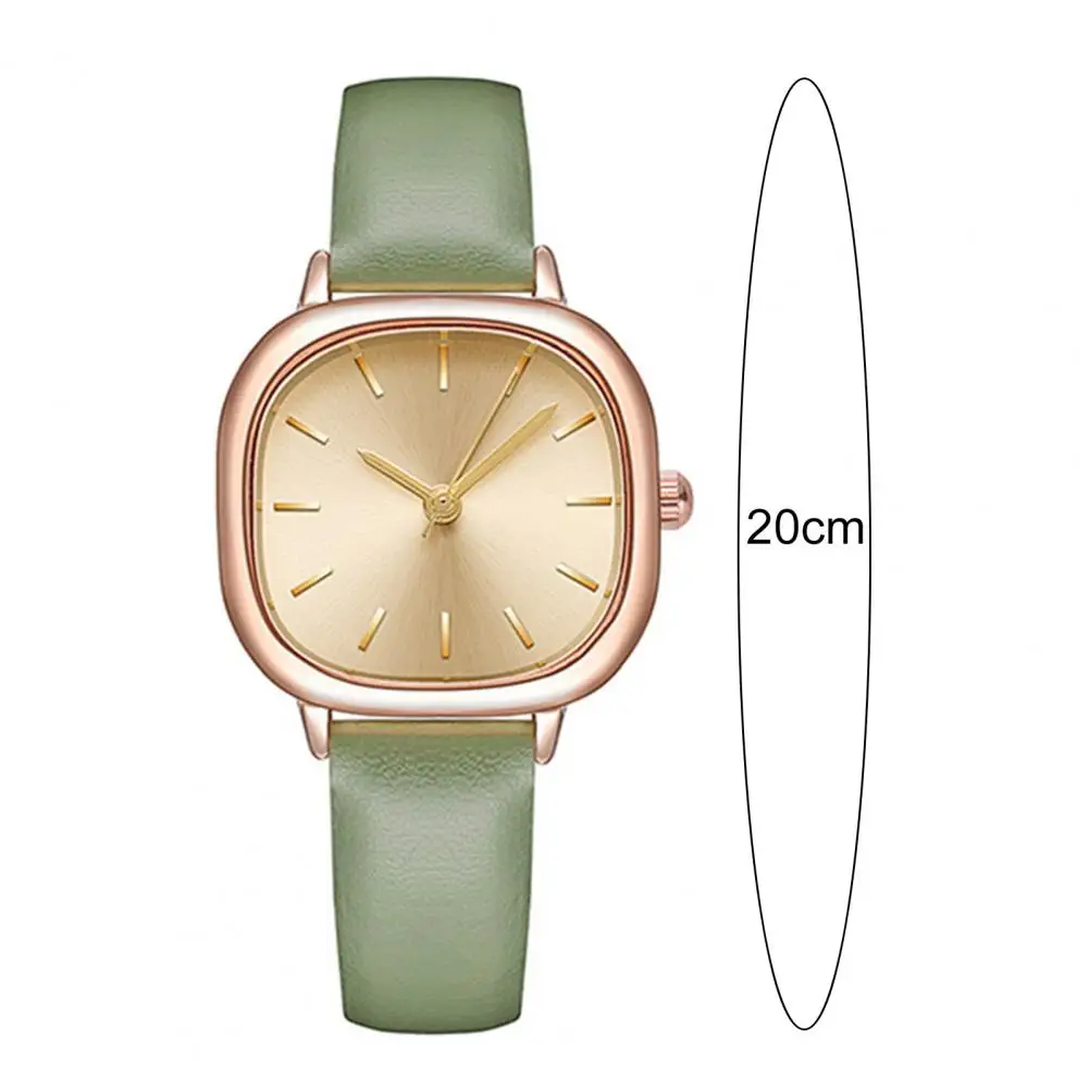 Elegant Student Watch Quartz Movement Watch Elegant Women's Square Dial Wristwatch with Faux Leather Strap Quartz for Ladies