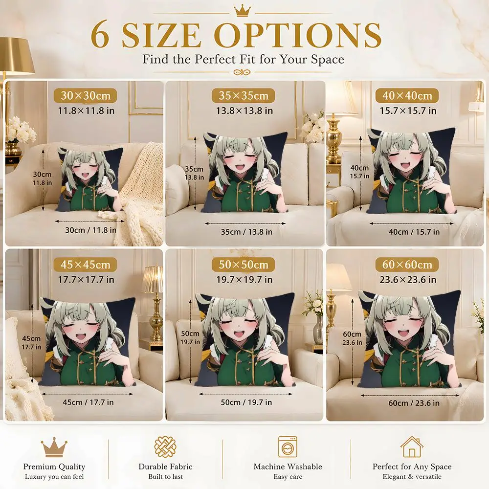 Sexy Anime A-Araga Kiwi Pillow Case Soft Plush Cushion Cover Double Print and Invisible Zipper for Sofa Home Car Use 4