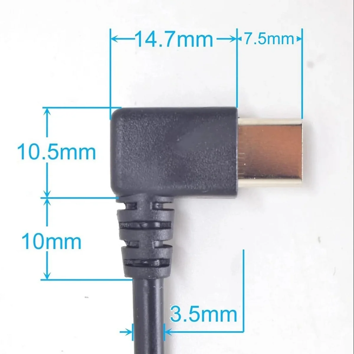 90° Right Angle USB C Male to 2 Pin Bare Wire Pigtail Cable 1M/3.3FT 22AWG - 5V/3A Power Cord for DIY Installation, Replacement