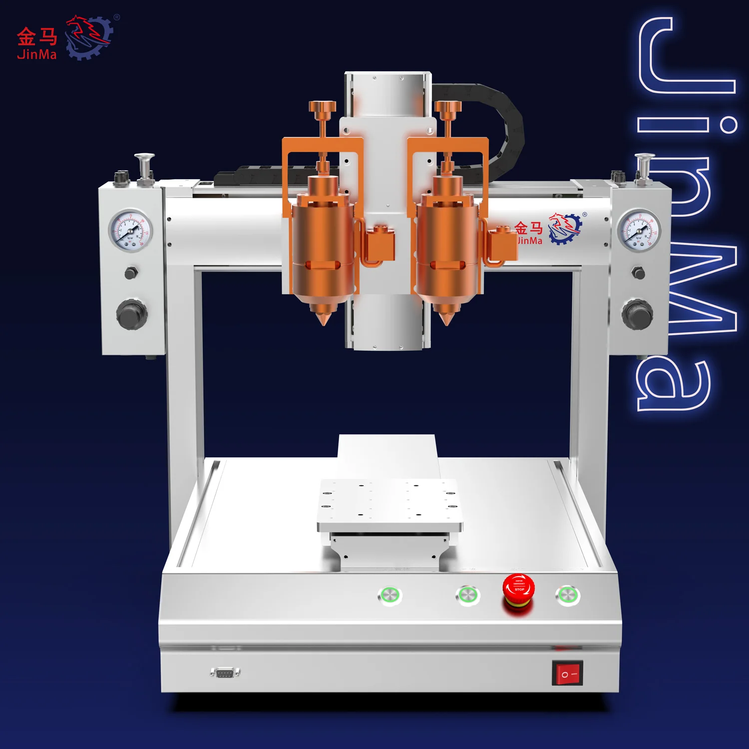0.01ml Single Station Dual Head Hot Melt Dispenser Automatic Industrial Glue Robot With Bearing & Gear Components 220V/110V