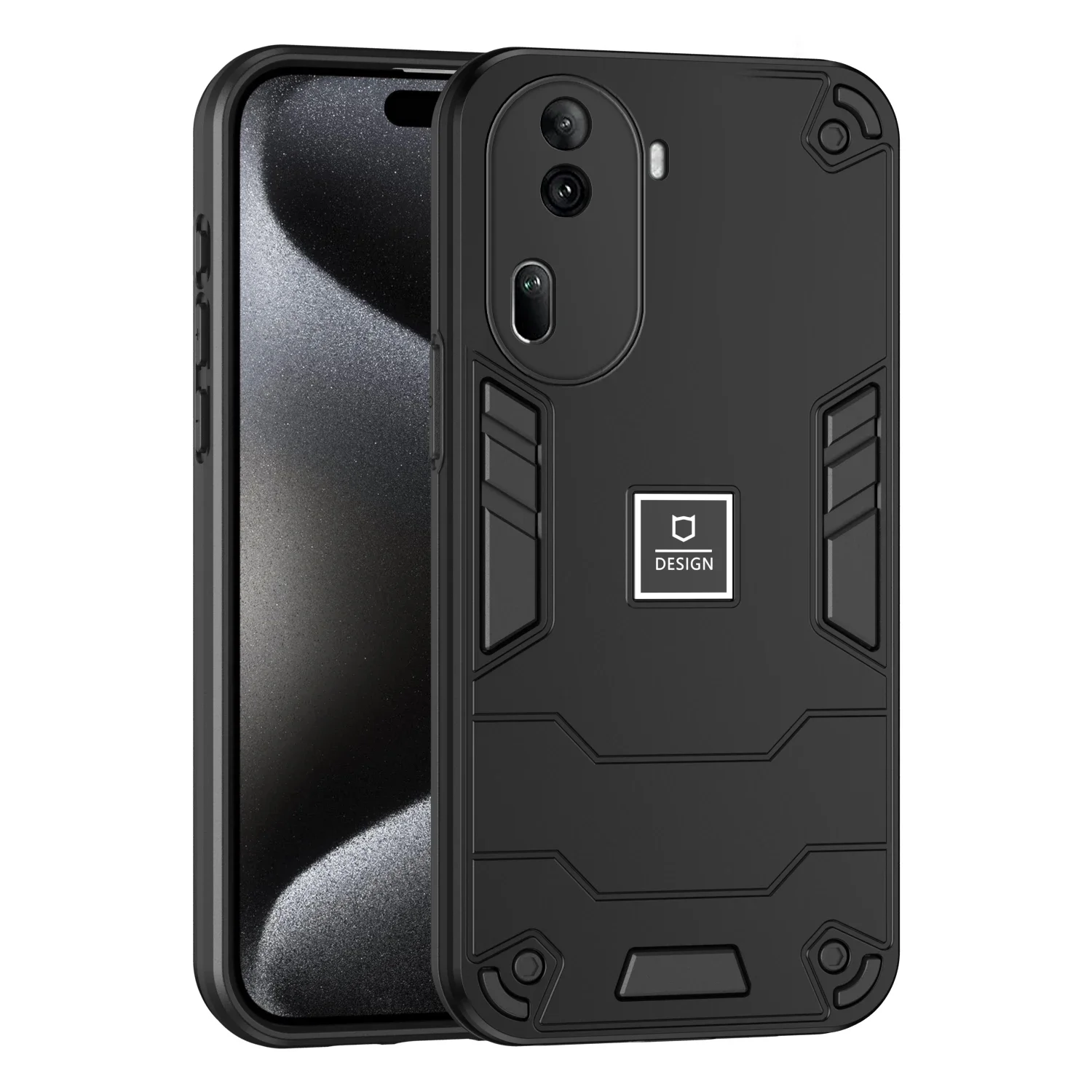 2 in 1 Hybrid Armor Shockproof Phone Case For OPPO Reno 11 Pro 6.7 inches Soft TPU Frame Hard Plastic Protective Back Cover