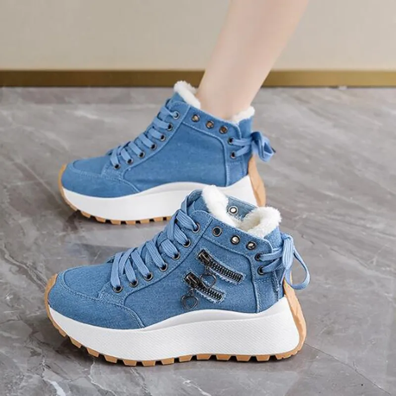 2025 New Designer Women Winter Snow Boots High Quality Shoes Female Shoes for Women Lace Up Platform Sneakers Warm Botas Mujer view 3