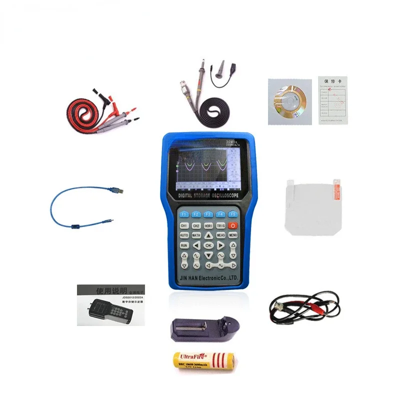 

3-Channel 50MHz Hand-Held Oscilloscope Jds3022e 20M Signal Generator Serial Port Recorder