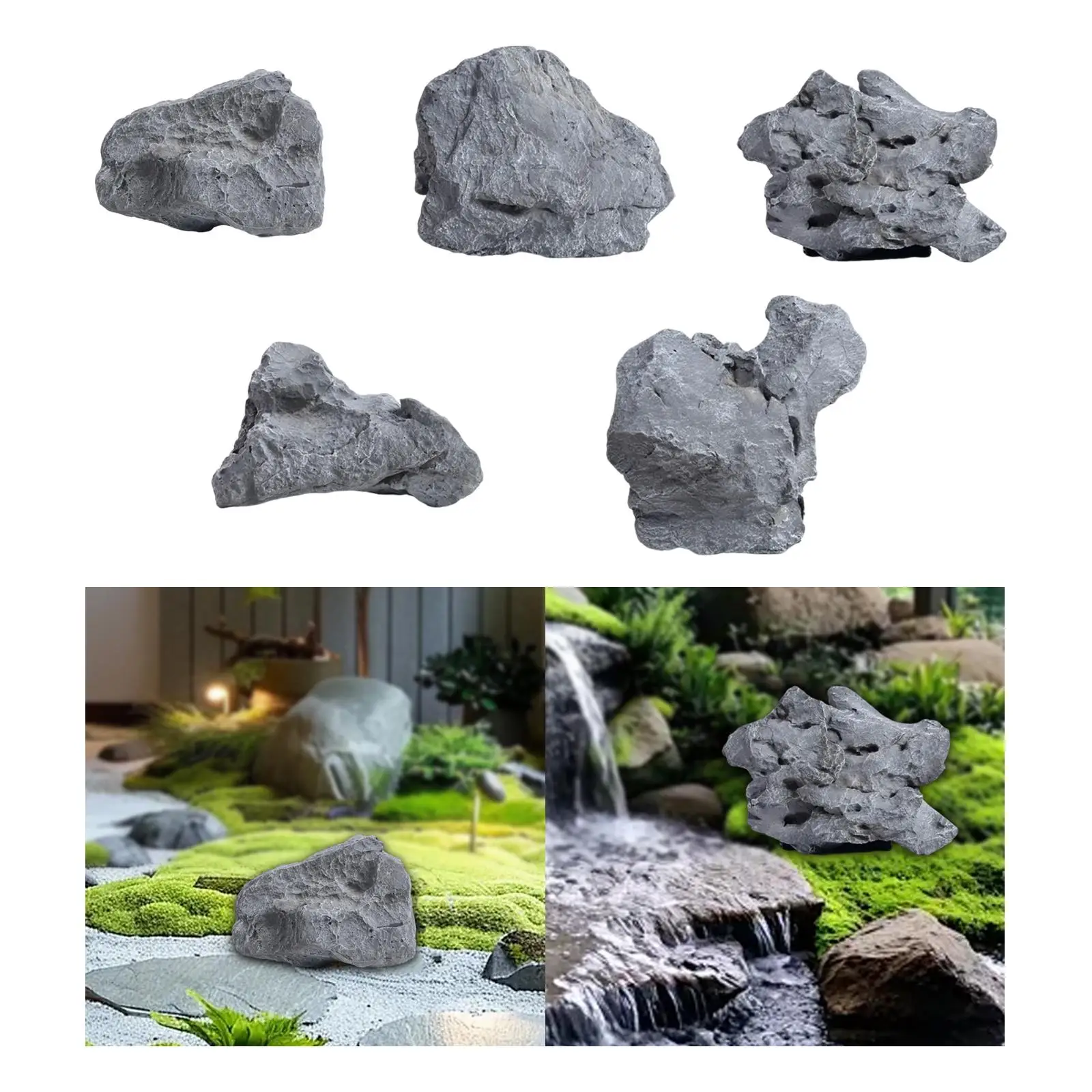 

Foam Fake Landscape Rock Gray Accessory Realistic Irregular Multifunctional for Photography Prop Decorative Stone Yard Ornament