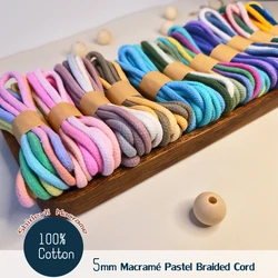 11 Yds/10M 5mm Macrame Braided cords 100% Premium Cotton Macrame cord by feet macrame Rope Rainbow Pastel Variegated Cords