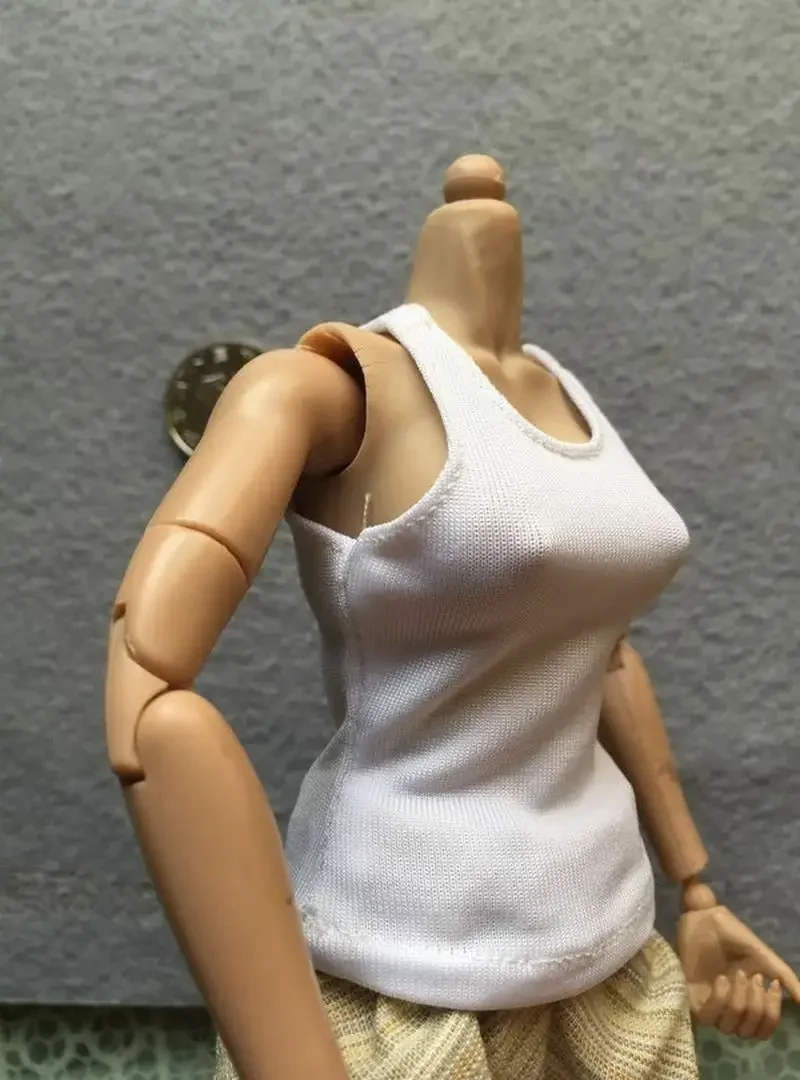 

1/6 Scale White Women's vest For 12" Female Body Doll TOY