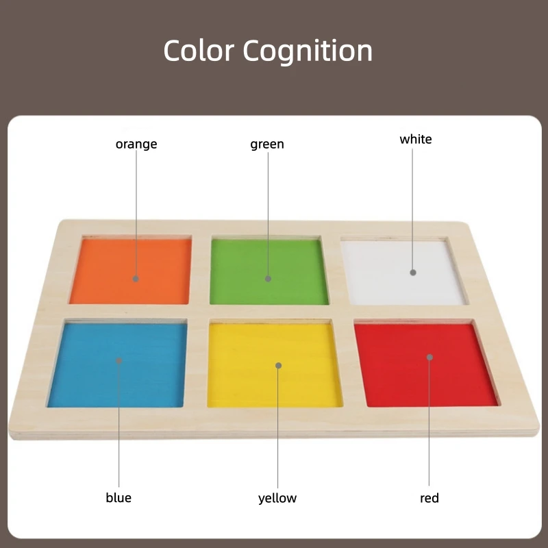 Montessori Educational Toys Infant Toddler Lock Box and Insets Tray Colors Shapes Cognition Game Shadow Play Early Learning