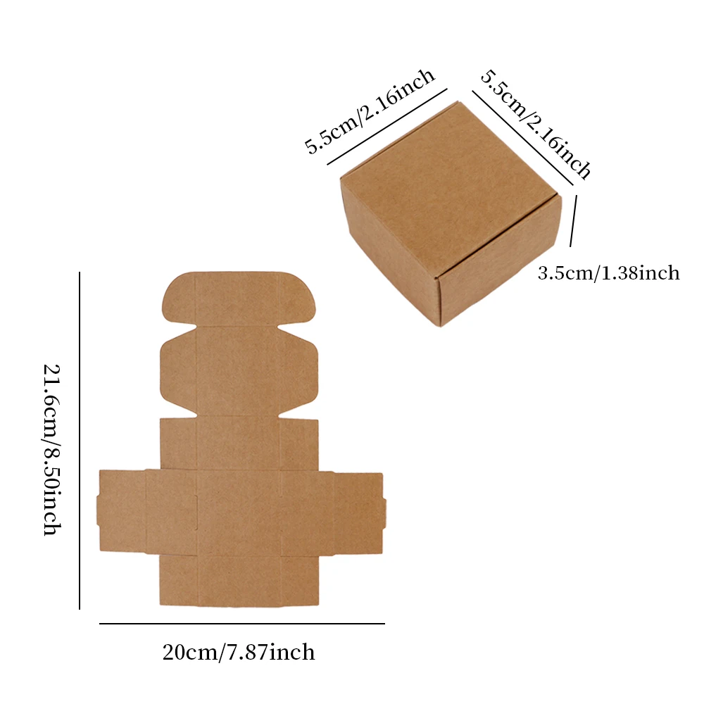 10/20PCS 6 Size Jewelry Organized Packaging Kraft Paper Box Necklace Earring Storage Wholesale Supplier