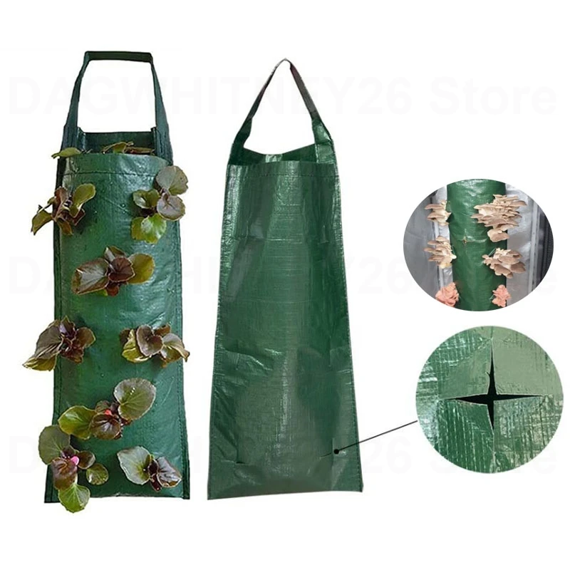 Pockets Strawberry grow pot vertical Garden Plant Bags Planter Planting PE wall hanging Potato Plants For Veg Flower U26