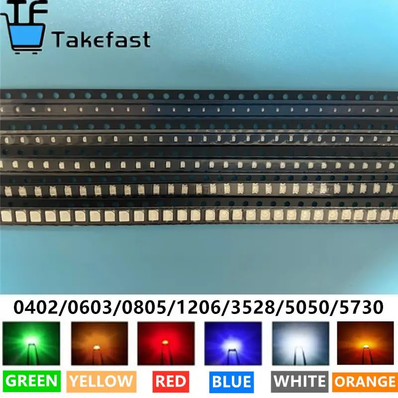 SMD LED Assorted Colors 100pcs
