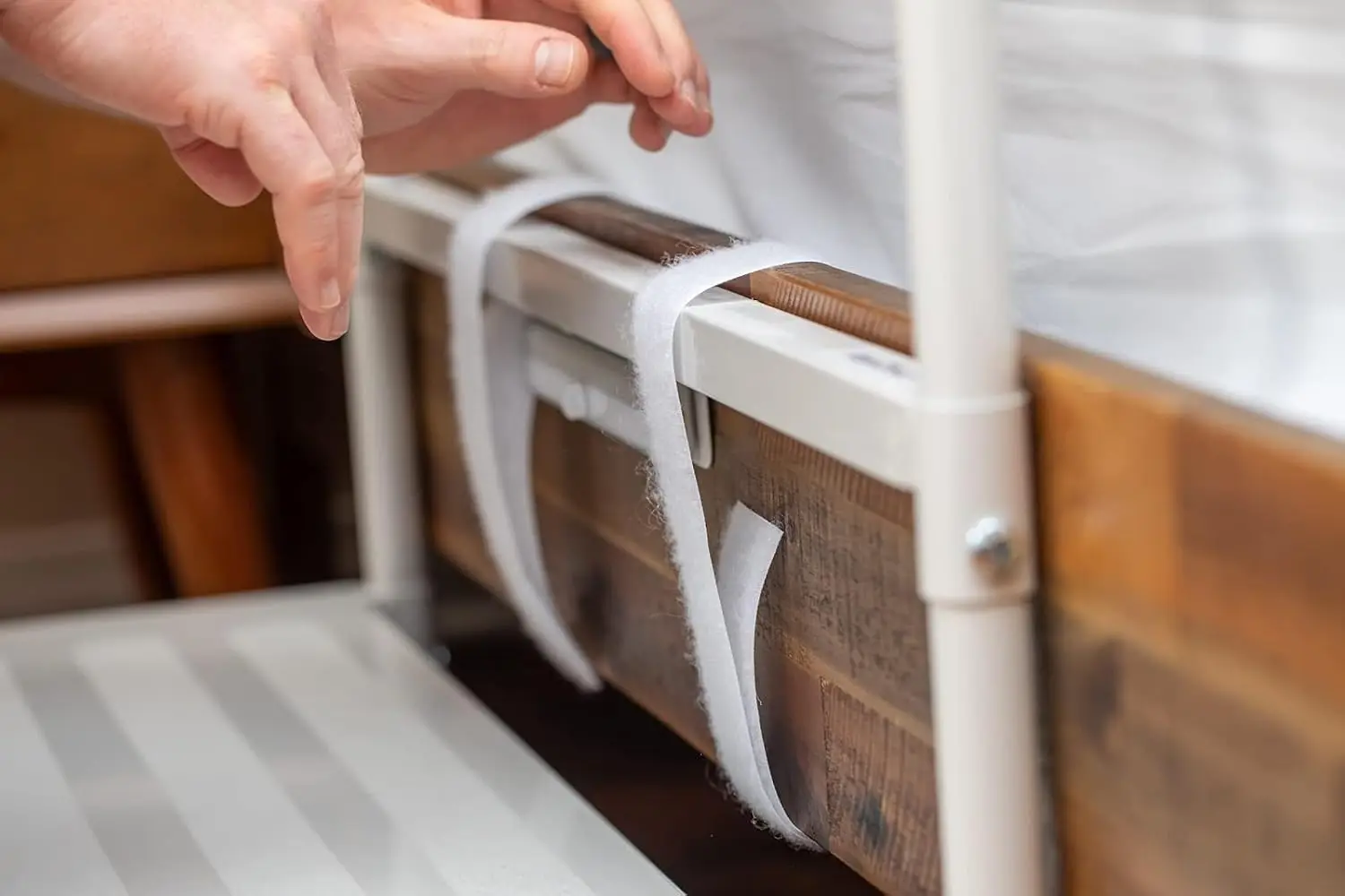 Elderly bed rails with height-adjustable bed step stool