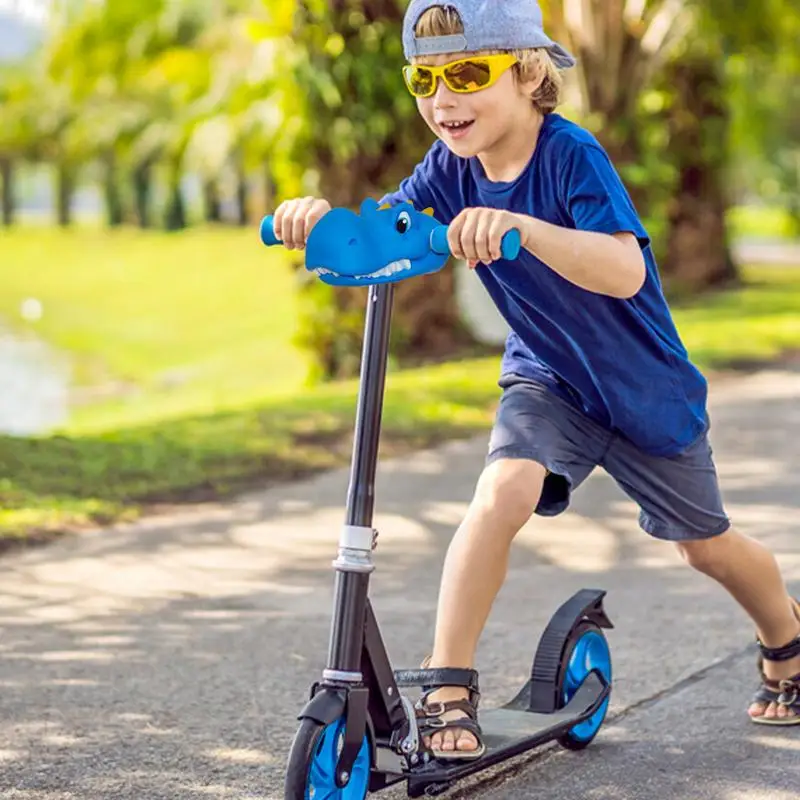 Accessori per scooter per ragazze Decorazione per manubrio bici Mini testa di dinosauro Regali per bambini Ragazze Ragazzi Decorazione per scooter