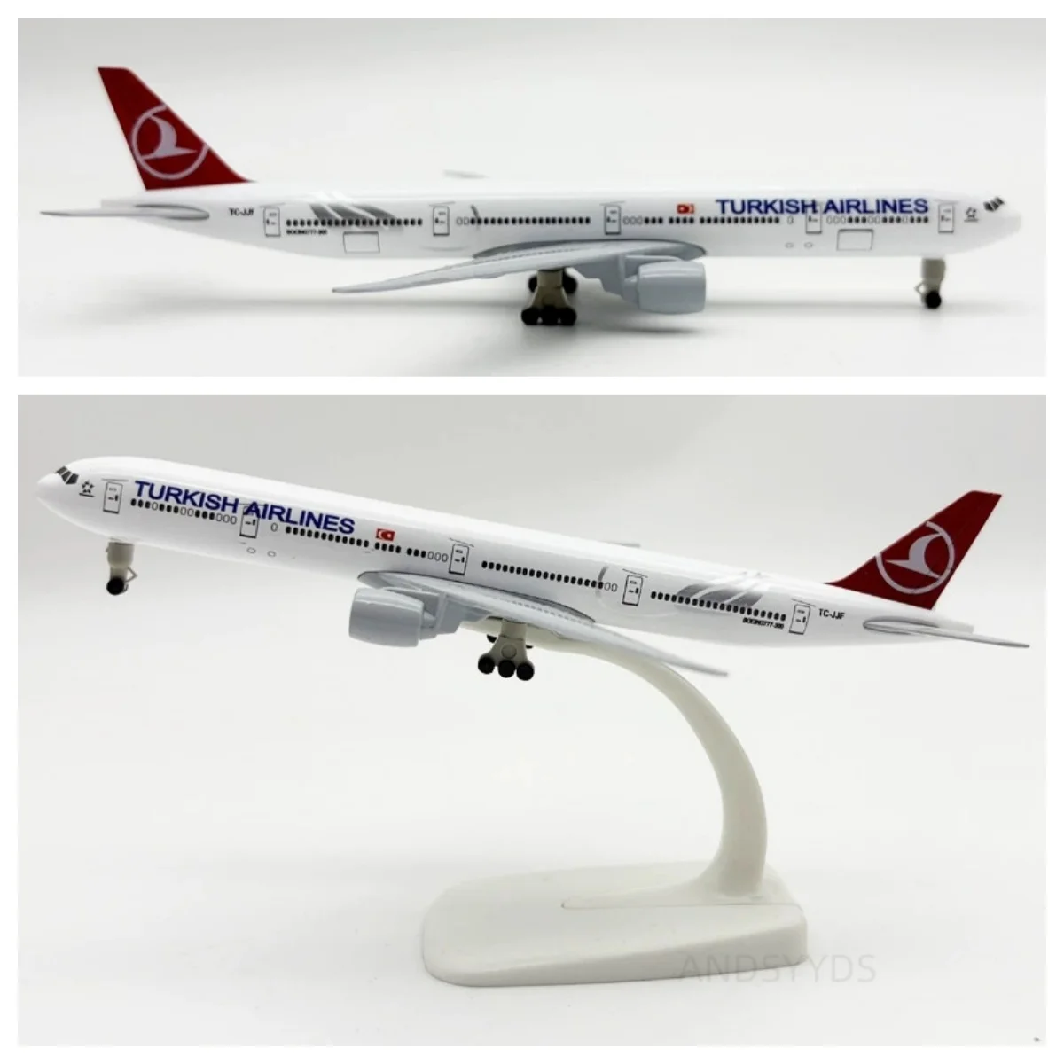 

Модель самолета Turkish Airlines B777, 20 см, реплика из сплава, игрушечный самолет для мальчиков-любителей, подарок с шасси для посадки