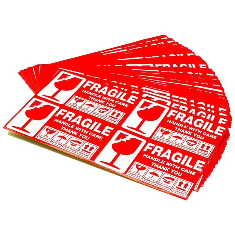 1000/500PCS English Fragile Stickers The Goods Please Handle With Care Warning Express Labels DIY Supplies