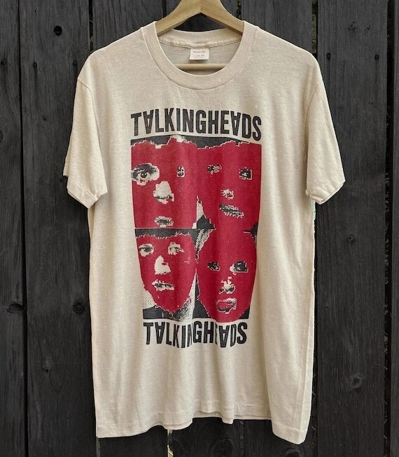2026 Summer Women's Vintage Talking Heads Band Tshirt Pure Cotton and Breathable Short Sleeve Streetwear Oversized Loose Casual