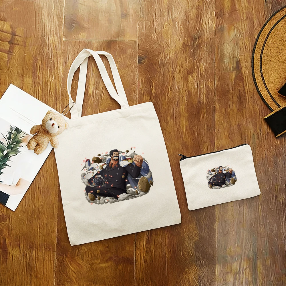 

Canvas Luffy Zoro Ace Law Kaido One Piece 3Pcs Set Tote Bag Anime Cartoon Print Shoulder Bag Kawaii School Shopping Eco Handbag