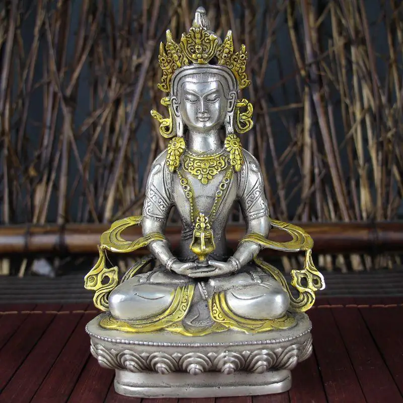 Tibet hold the tower Buddha Statue Ornament Home Office Cabinet Deco Desktop Decor Figurines