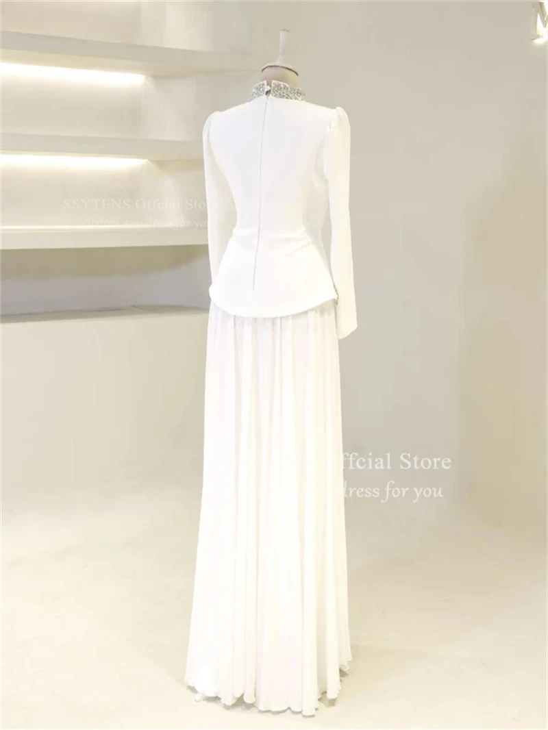 SSYTENS Abiti da sposa su misura Spose con perline saudite Abito da sera per feste Abiti da sposa lunghi modesti Abiti da sposa personalizzati